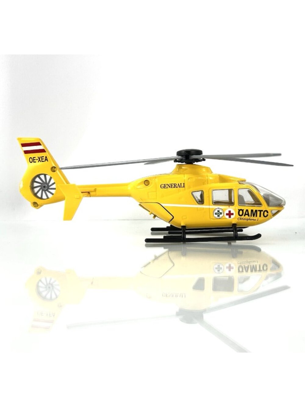 SIKU Rescue Helicopter Diecast Metal with Plastic Yellow OAMTC Austria **READ**